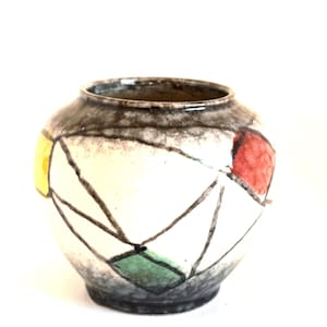 Vintage Bay Keramik Vase – 670-15 – Abstract Geometric Design – West Germany