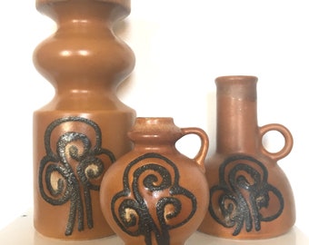 Set of 2 VEB Haldensleben vases made in DDR (East Germany) in the 60s