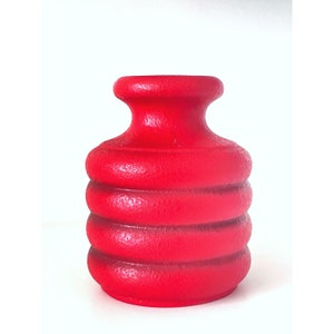 Carstens Luxus Red Fat Lava Vase: Mid-Century Modern German Pottery