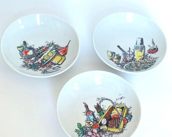 Arzberg porcelain mid-century modernist  serving bowl set of 3  West-Germany