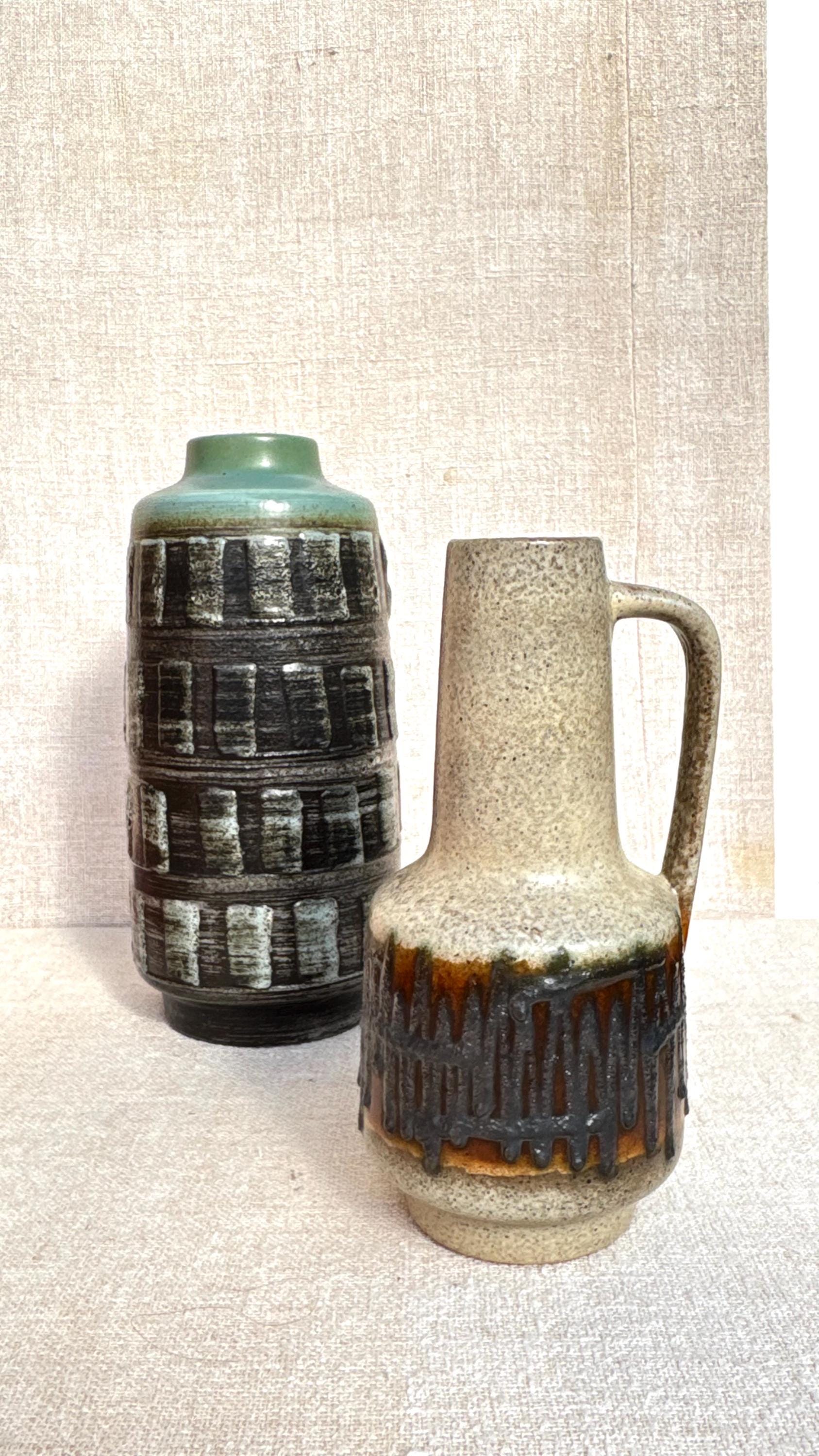 Mid Century Modern Brutalist Vases VEB Haldensleben East German