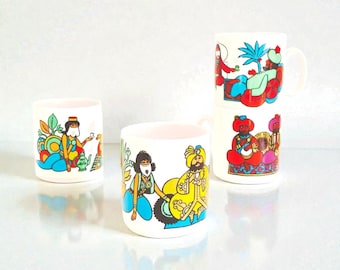 Villeroy & Boch Arabian Nights Cup: Taza de porcelana Van Nelle de los años 70