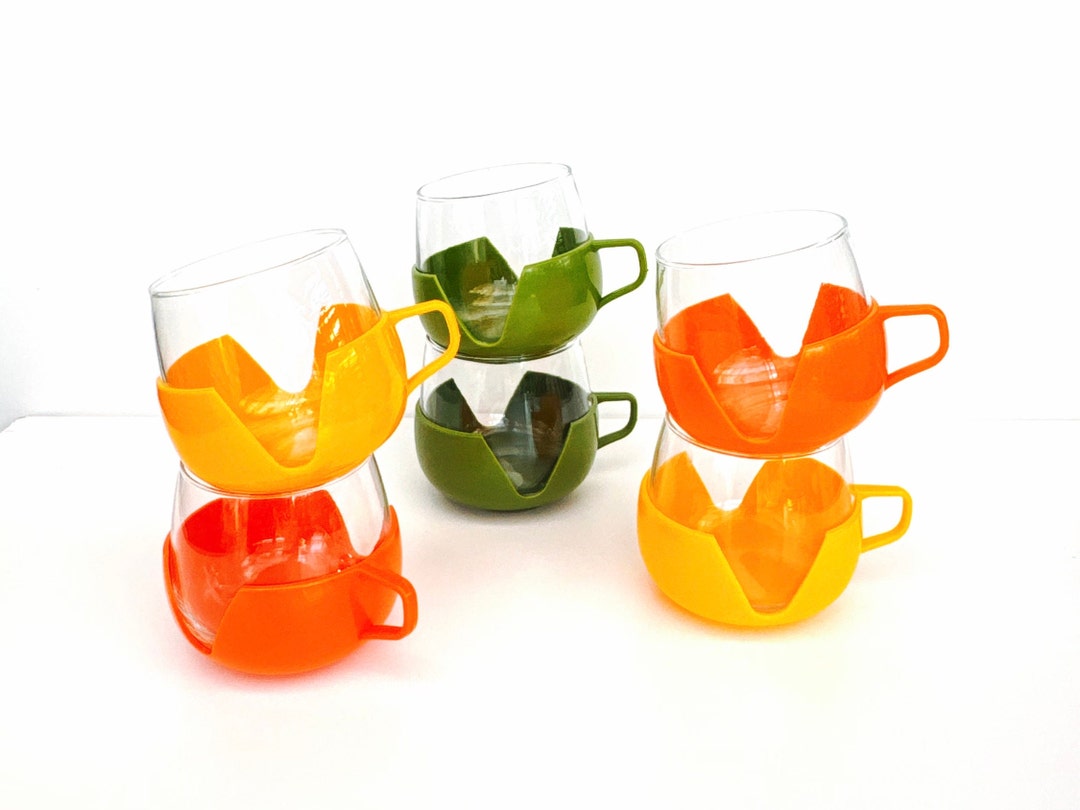 8 TASSES EN Verre Fume Art Deco EUR 34,90 - FR