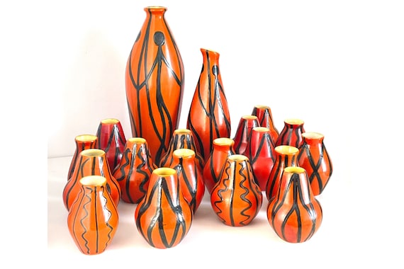 インテリア小物 1970s Tofej Hungary Red Bottle Vase