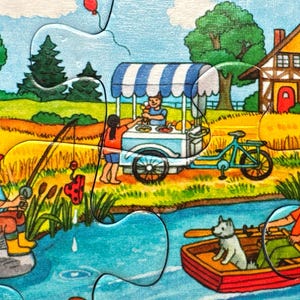 Ravensburger Puzzle &quot;Fun at the lake&quot; – 2×20 pcs – Summer & Winter Lake Scenes – 10.4×7.1 in Each