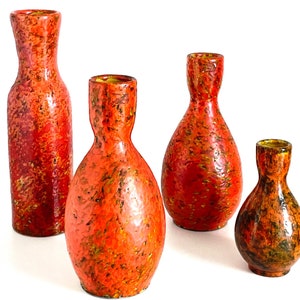 Retro Vintage Handmade Minimalist Vases with Stunning Glaze - Hungary Artisan Creation
