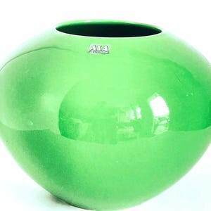 Vintage ASA Selection Green Globe Vase – 1980s West German Ceramic Elegance