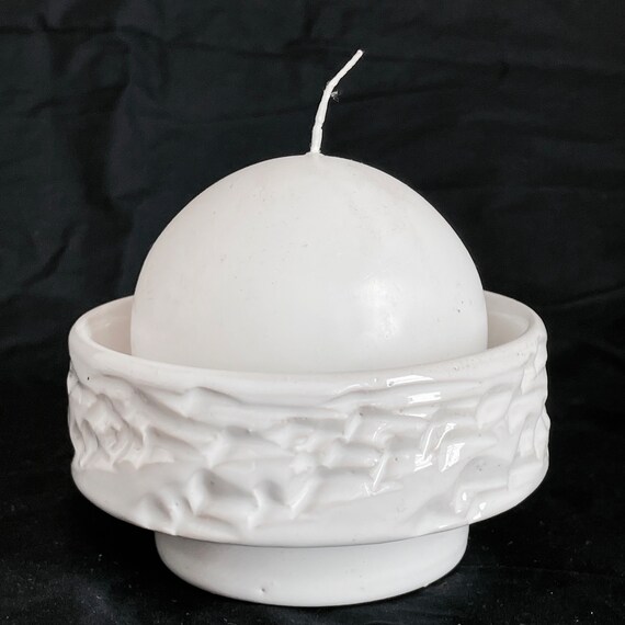 ヴィンテージ西ドイツ製陶器キャンドルホルダー：1960年代ミッド