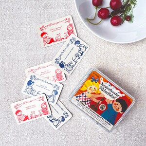 Kunterbunter Reim‑Salat Card Game – German Rhyme Quiz – ca. 1970 – F.X. Schmid – 4.3×2.8 in