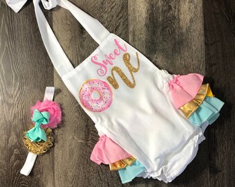 donut romper baby girl