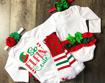 bebé niñas elfo traje de navidad, mi primer traje de niñas navidad, mi 1a navidad bebé niñas traje, niñas niñas navidad elfo camisa