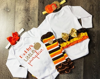 papàs piccola zucca baby girl vestito il mio primo ringraziamento bambina vestito il mio 1st ringraziamento baby girl vestito, il mio 1st turkey day vestito
