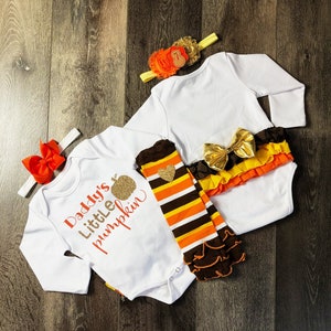 Daddys kleine pompoen baby meisje outfit mijn eerste Thanksgiving baby meisje outfit mijn 1ste Thanksgiving baby meisje outfit, mijn 1ste Turkije dag outfit
