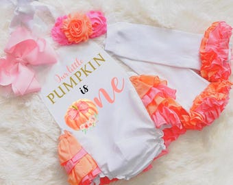 girls our little pumpkin 1st birthday outfit -girls pumpkin 1st birthday outfit - girls our little pumpkin first birthday invitations