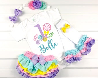 girls candyland 1st birthday outfit, girls 1st birthday outfit, girls personalized 1st birthday, girl candy first birthday, candyland shirt