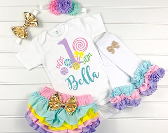 girls candyland 1st birthday outfit, girls 1st birthday outfit, girls personalized 1st birthday, girl candy first birthday, candyland shirt