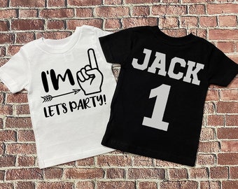 boys 1st birthday shirt, boys first birthday shirt, boys birthday shirt, I'm one lets party boys shirt, boys 1 finger birthday shirt, I'm 1