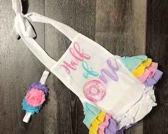 donut romper baby girl