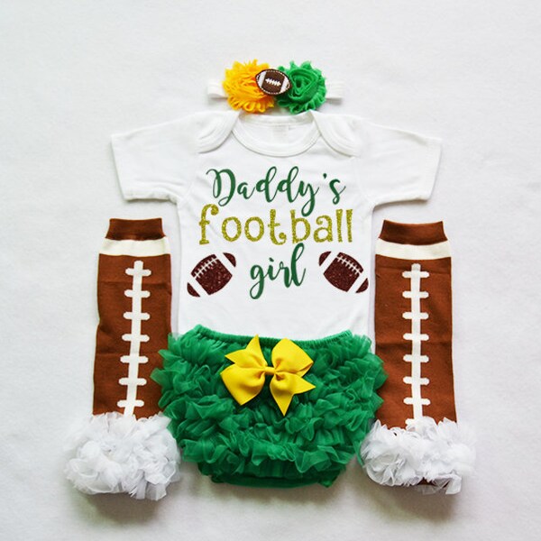 daddys football girl - daddys football buddy - baby girls football outfit - baby football jersey -baby  girls football bodysuit