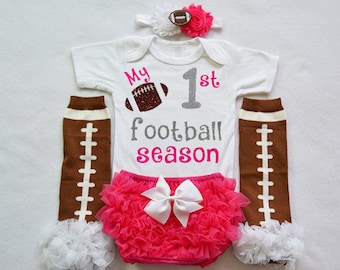 my 1st football season - my first football season - baby girls football outfit - baby football jersey -baby  girls football bodysuit