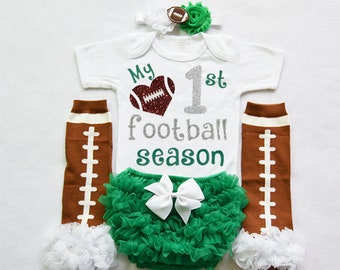 my 1st football season - my first football season - baby girls football outfit - baby football jersey -baby  girls football bodysuit