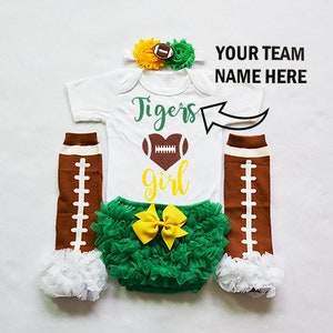 baby girls football outfit - baby football jersey - girls football bodysuit - baby girls college football outfit - girl high school football