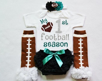 my 1st football season - my first football season - baby girls football outfit - baby football jersey -baby  girls football bodysuit