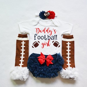 daddys football girl - daddys football buddy - baby girls football outfit - baby football jersey -baby  girls football bodysuit