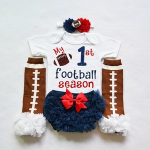 My 1st Football Season, Baby Girl Cheerleader Outfit, Newborn Football Bodysuit, My first football season - baby girl football outfit
