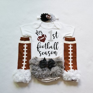 my 1st football season - my first football season - baby girls football outfit - baby football jersey -baby  girls football bodysuit