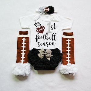 my 1st football season - my first football season - baby girls football outfit - baby football jersey -baby  girls football bodysuit