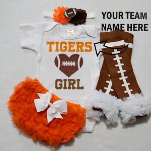 baby girls football outfit - baby football jersey - girls football bodysuit - baby girls college football outfit - girl high school football