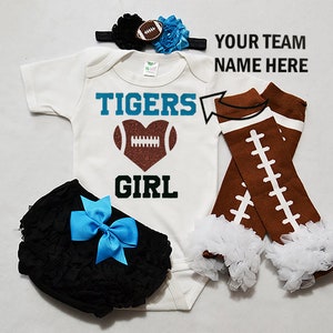 baby girls football outfit - baby football jersey - girls football bodysuit - baby girls college football outfit - girl high school football