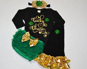 saint patricks dag baby meisje outfit - baby meisje saint patricks dag outfit - baby meisje mijn eerste st patricks dag - st patricks dag meisje