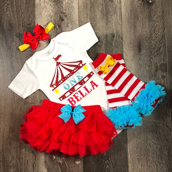 girls circus 1st birthday outfit, girls carnival1st birthday outfit, girls personalized 1st birthday, circus first birthday