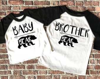 Big Brother Shirt, Little Brother Shirt, broer beer baby beer shirts, broer beer shirts, Brother Aankondiging shirt, broers shirt