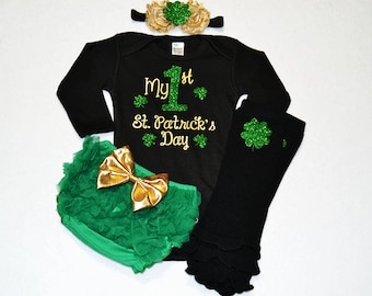 saint patricks dag baby meisje outfit - baby meisje saint patricks dag outfit - baby meisje mijn eerste st patricks dag - st patricks dag meisje