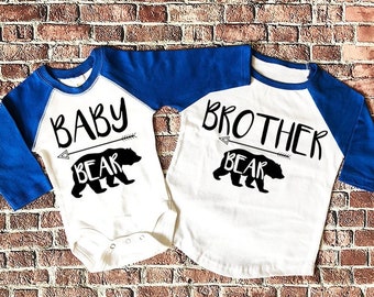 Big Brother Shirt, Little Brother Shirt, broer beer baby beer shirts, broer beer shirts, Brother Aankondiging shirt, broers shirt