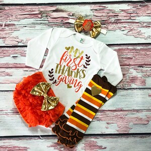 mijn eerste Turkije dag baby meisje outfit, mijn eerste Thanksgiving baby meisje outfit, mijn 1ste Thanksgiving baby meisje outfit, mijn 1ste Turkije dag outfit