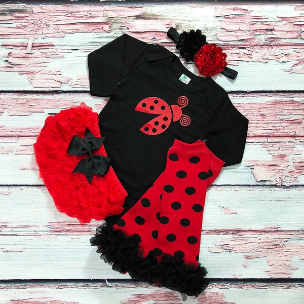 ladybug girls halloween costume- baby girls ladybug costume - newborn halloween costume - baby girls ladybug 1st birthday outfit