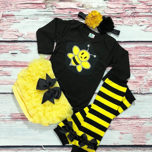 bébés filles bumble bee costume - bébé filles bumble bee halloween costume - nouveau-né costume d’Halloween - baby girl costume d’Halloween