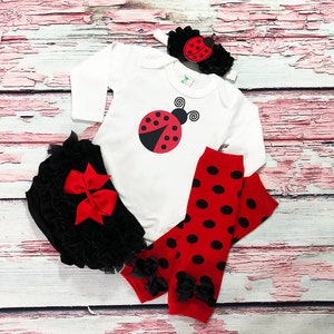 Marienkäfer Mädchen Halloween Kostüm - Baby Mädchen Marienkäfer Kostüm - Neugeborene Halloween Kostüm - Baby Mädchen Halloween Kostüm rot und schwarz