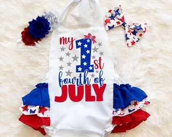 girls my 1st 4th of july outfit - girls my first fourth of july outfit - baby girls my 1st 4th of july shirt -