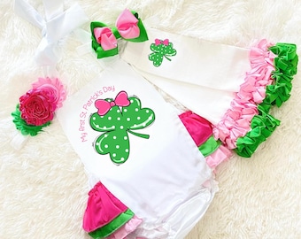 filles ma première st. tenue patrick - bébé fille ma première Saint-Valentin tenue patrick - tenue pour la Saint-Patrick bébé fille - mon 1er saint