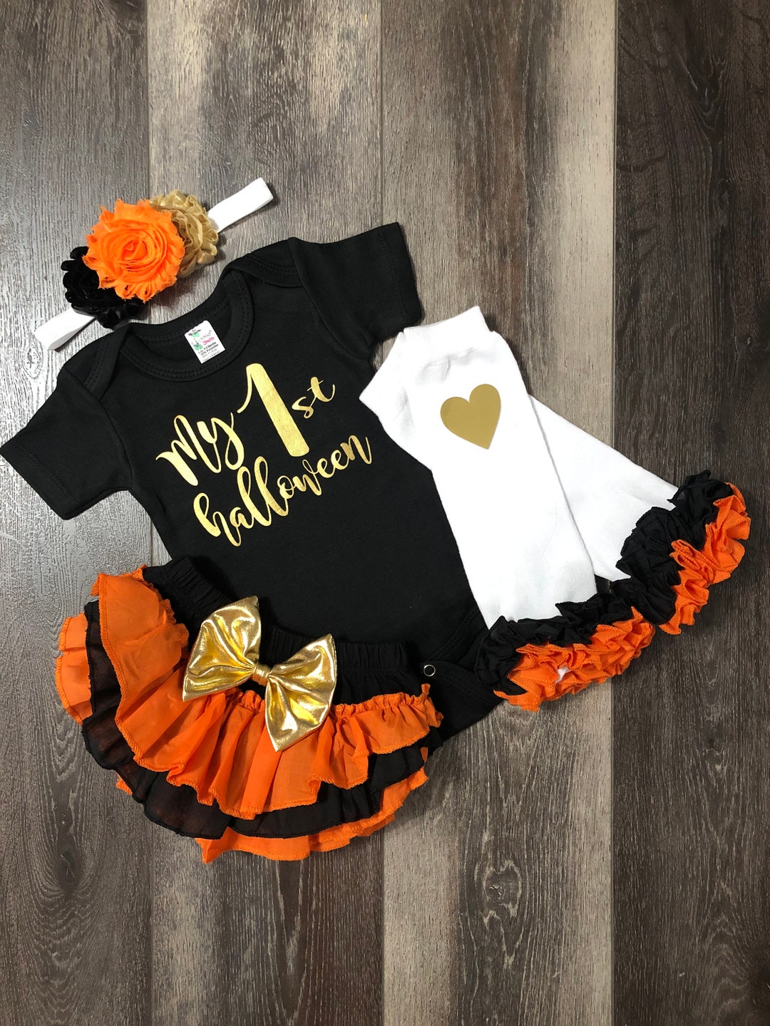 My 1st Halloween Baby Girl Outfit My First Halloween Baby Etsy