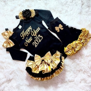 2025 my 1st new years baby girl  outfit - baby girl new years outfit - baby girl first new years outfit - happy new year  baby girl