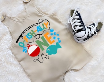 Traje de primer cumpleaños para niños - Traje de Ofishally One para niños - Cumpleaños de Ofishally One para niños - Invitación de pesca para niños - Invitaciones de Ofishally One