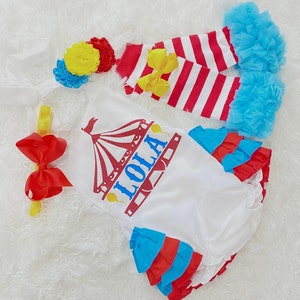 girls circus 1st birthday romper, girls carnival 1st birthday outfit,  girls pastel circus1st birthday, circus first birthday