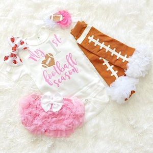 my 1st football season - my first football season - baby girls football outfit - baby football jersey -baby  girls football bodysuit