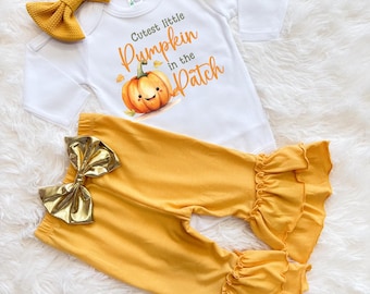 girls cutest pumpkin in the patch outfit - girls pumpkin patch outfit - girls pumpkin outfit -girls pumpkin patch shirt - baby pumpkin patch